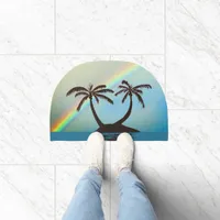 Doormat - Palm Island and Rainbow