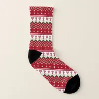 Ugly Sweater Knitted Hygge Angels Hearts Christmas Socks