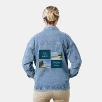 Free Spirit - Blue Sky and Ocean Caribbean Collage Denim Jacket