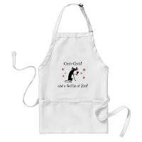 Chin Chin and a Bottle of Zin Funny Wine Cat Adult Apron
