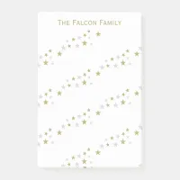 Personalized Faux Silver Gold Stars Pattern Post-it Notes