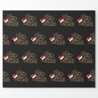 Glowing Sparkling Typography Merry Christmas Wrapping Paper