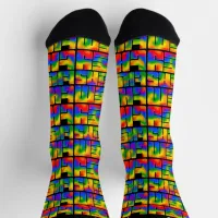 They Them Theirs Pronouns Rainbow Tie Die Socks