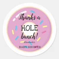 Pink Donut | Baby Shower Thank You Classic Round Sticker