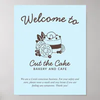 Cake Logo Bakery Covid Safety Welcome Poster