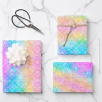 Pastel Rainbow Tie-Dye Fractal All-Occasion Wrapping Paper Sheets