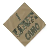 I Love Camouflage Green Brown | Bandana