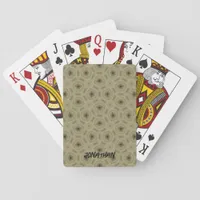 Monogram Name Black and Beige pattern | Poker Cards