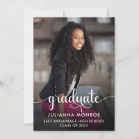 Choose Your Color Graduate Script Graduation Announcement