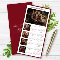 2024 Red Simple Modern Holiday Photo Calendar