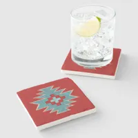 Southwest Mesas Red and Turquoise Stone Coaster