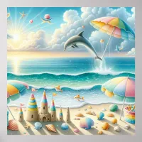 Watercolor Beach Nursery Poster