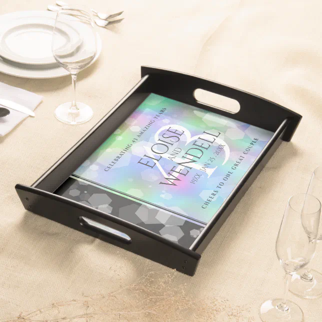 Elegant 43rd Opal Wedding Anniversary Celebration Serving Tray