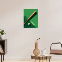 Green Baseball Poster