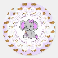 Cute Purple Elephant Classic Round Sticker