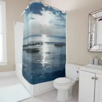 Beautiful Blue Ocean Sunset over Cape Cod Shower Curtain