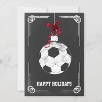 chalkboard soccer player Christmas Cards