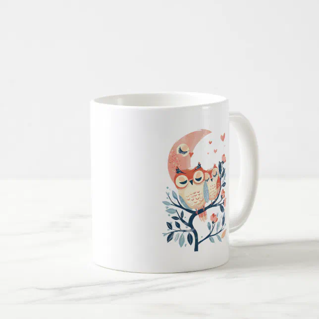 Owl Mom And Baby Love Mothers Day Card Coffee Mug