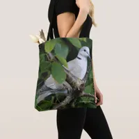 Eurasian Collared Dove on the Cherry Tree Tote Bag