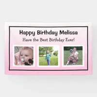 Happy Birthday Pink Photo  Banner