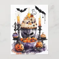 Watercolor Halloween Sweets Postcard