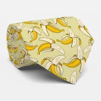 Funky Trendy Tropical Banana Patterned Neck Tie