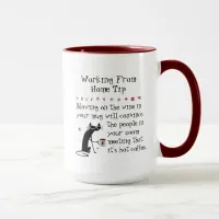 Zoom Meeting Wine Tip Funny Quote with Cat Mug