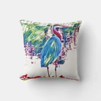 Coastal Beach Bird Throw Pillow