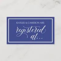 Wedding Registry / Registered At Cards- Royal Blue Enclosure Card