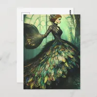 Fashion Fish Scale Dress Postcard