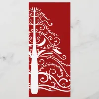 Red Christmas Tree Winter Wedding Program