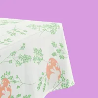 Easter Bunny Floral Tablecloth - White & Green