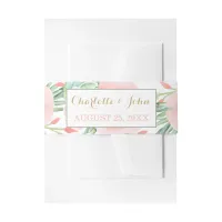 watercolor succulent peach roses belly band