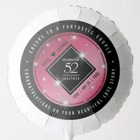 Elegant 52nd Star Ruby Wedding Anniversary Balloon