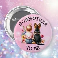 Baby and Puppy Godmother to be Baby Shower   Button