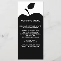 White and Black Apple Orchard Wedding Menu