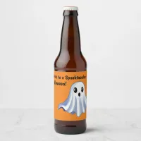 Cute Halloween Ghost Beer Bottle Label