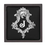 J Monogram Initial Jewelry Box