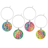 [Beatnik Bubbles] Retro Polka Dot Striped Wine Charm