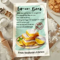 Lemon Bars Recipe Personalized Kitchen Towel