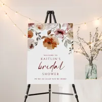 Terracotta Floral Bridal Shower Welcome Sign