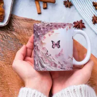 Elegant 3D Pastel Pink Butterfly Coffee Mug