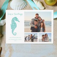 Seas N Greetings Beach Christmas Seahorse Photo Holiday Card