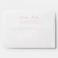 Handwritten Personalized Bow Pink Bridal Shower Envelope