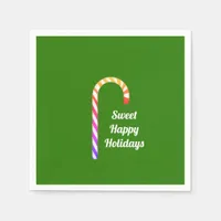 Fruity Candy Cane Sweet Happy Holiday Paper Napkin