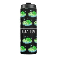 Personalized Cute Turtle Cartoon Name  Thermal Tumbler