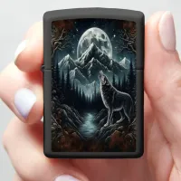 Wolf's Moonlight Serenade Zippo Lighter