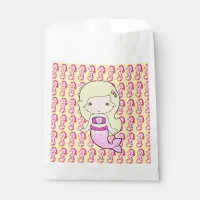 Cute Pink Blonde Mermaid & Seahorses Goodie Bag