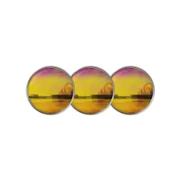 Yellow Purple Santa Monica Pier Golf Ball Marker