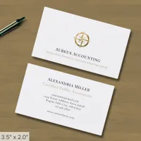 Modern Gold Compass Business Cards for Accountants